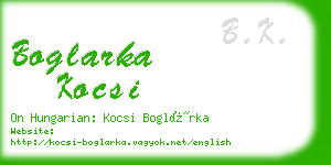 boglarka kocsi business card